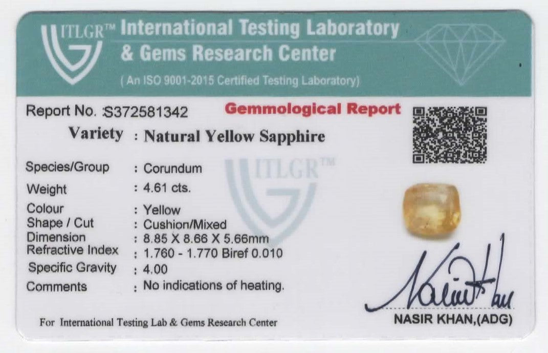 Natural Yellow Sapphire | 4.61cts
