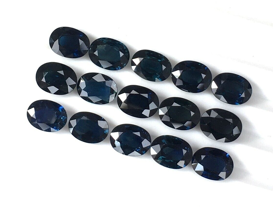 2 Pcs Natural Blue Sapphire 8x6mm Oval Loose Gemstone For Jewelry Making Gifts