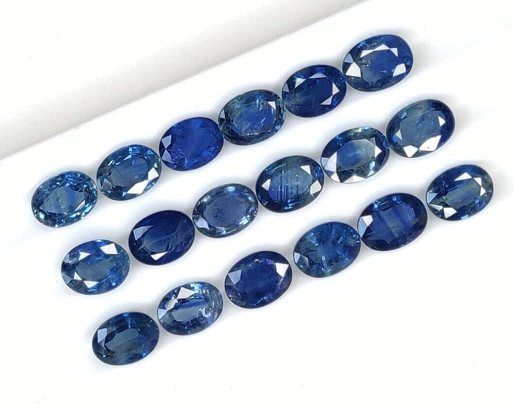 10 Pcs Natural Blue Sapphire 8x6mm Oval Shape Precious Loose Gemstone Jewelry