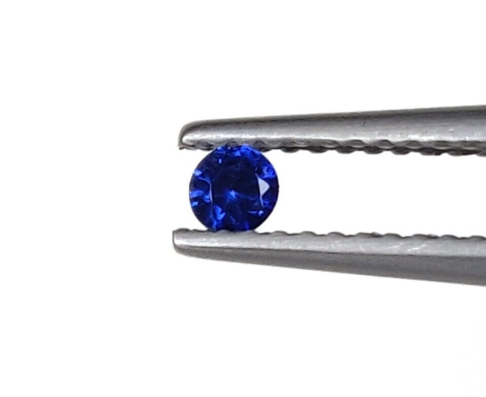 20 Pcs Natural Blue Sapphire 2.5mm Round Diamond Cut Precious Loose Gemstones