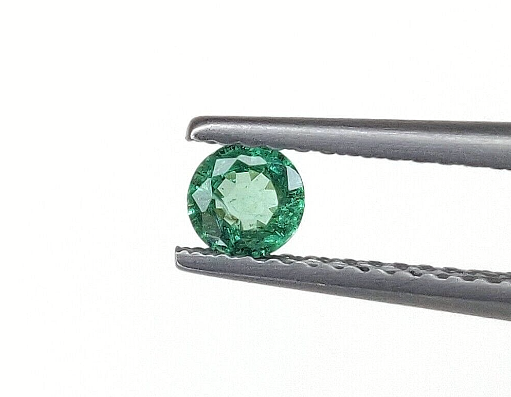 50 Pcs Natural Zambian Emerald 4mm Round Loose Precious Certified Gemstones
