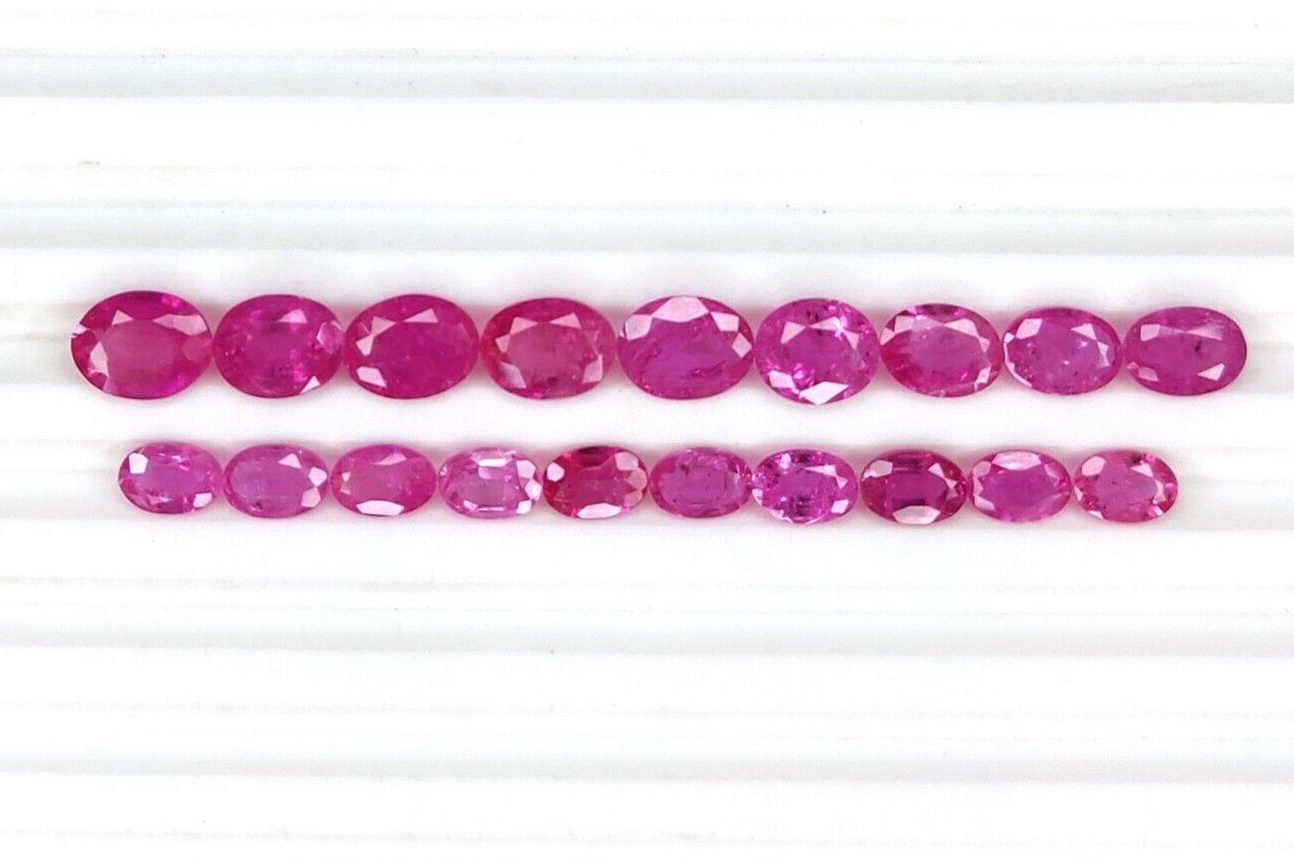 2 Pcs Natural Pink Sapphire 8x6mm Oval Precious Loose Gemstone For Jewelry Gifts