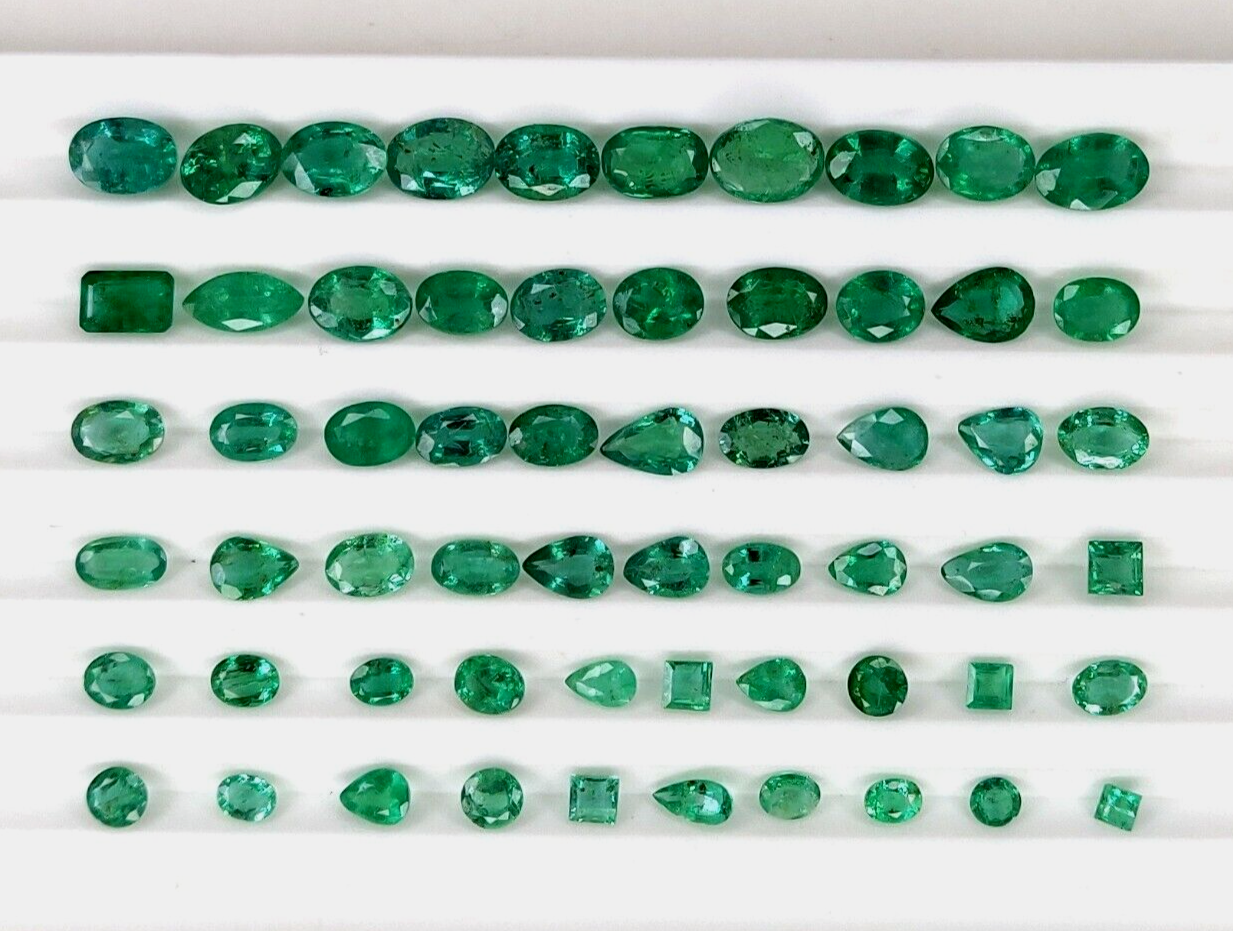 Certified Natural Emerald Mix Size Shape Precious Loose Gemstones | 49.65cts