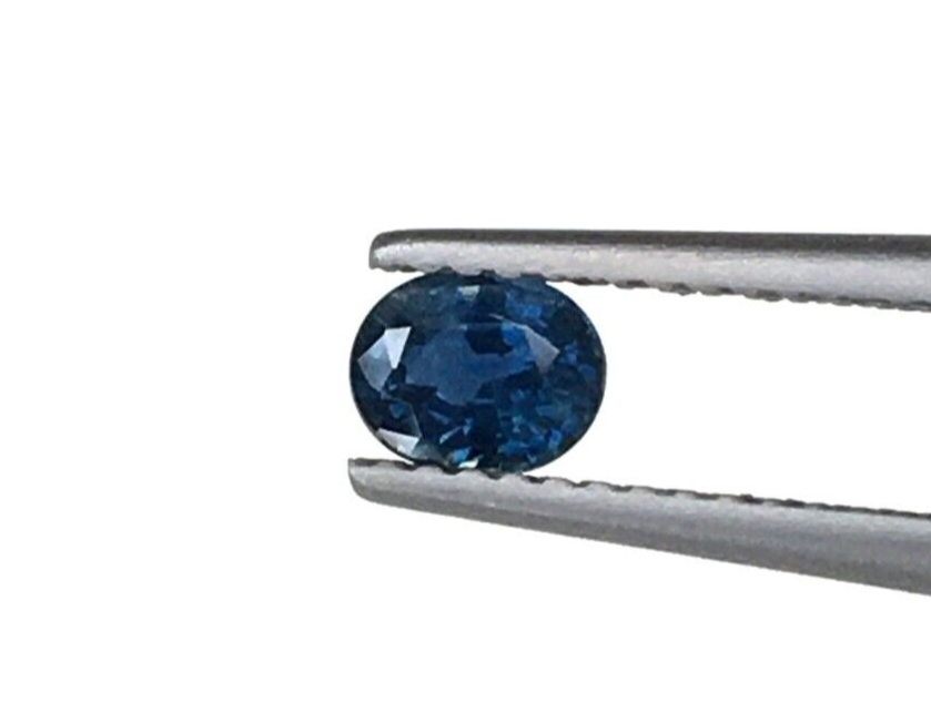 2 Pcs Natural Blue Sapphire 5x4mm Oval Loose Gemstone For Jewelry Making Gifts