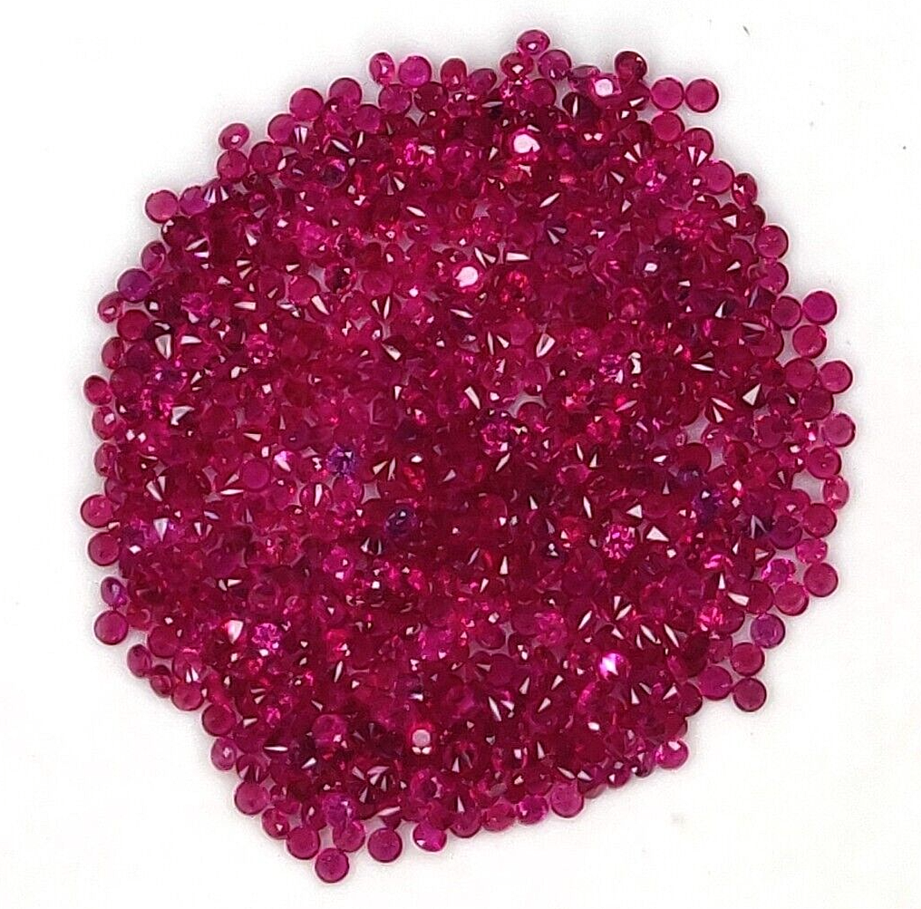 100 Pcs Natural Ruby Diamond Cut 1.3mm Lot Calibrated Precious Loose Gemstones
