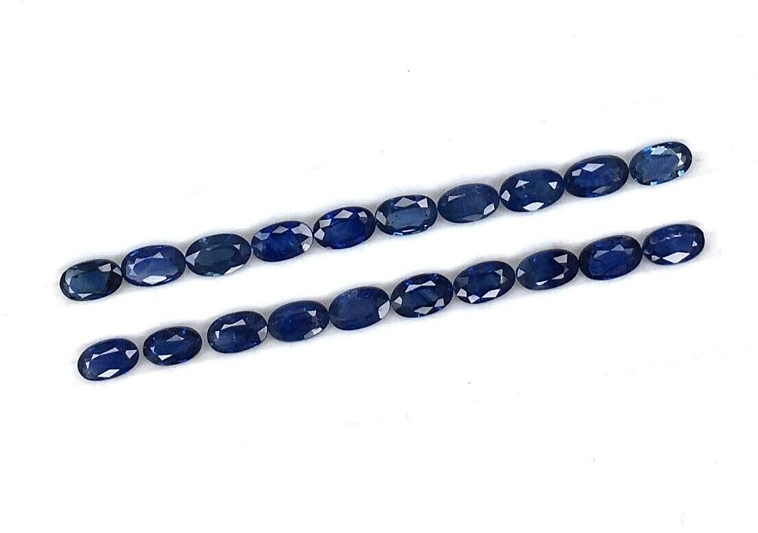 10 Pcs Natural Blue Sapphire 4x3mm Oval Shape Precious Loose Certified Gemstones