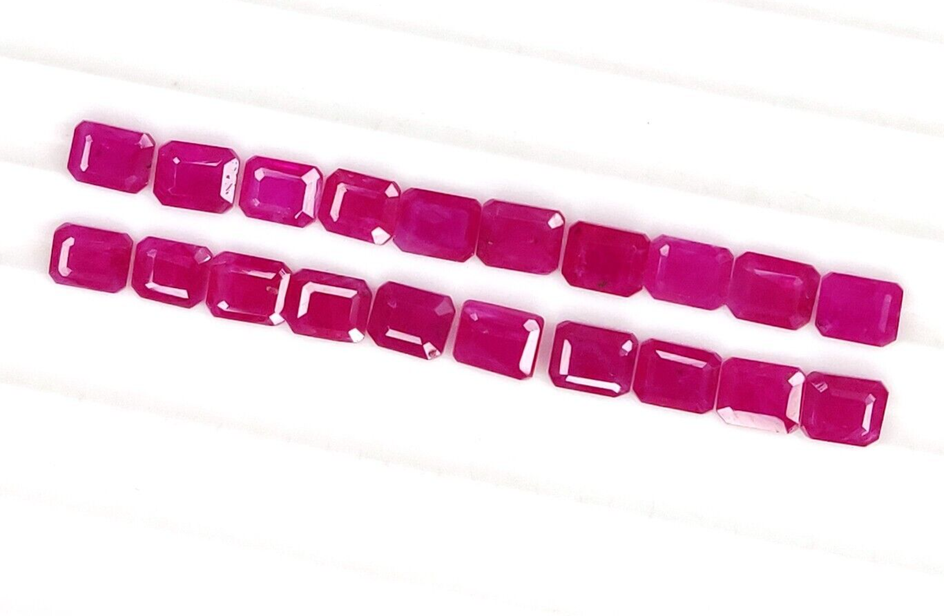 5x4mm Natural Ruby Octagons Precious Loose Gemstone | Certified Loose Gemstone