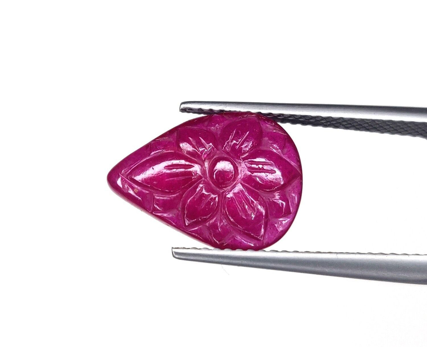 Natural Ruby Oval Pear Heart Fancy Hand Carved Flower Loose Gemstone Cabochons
