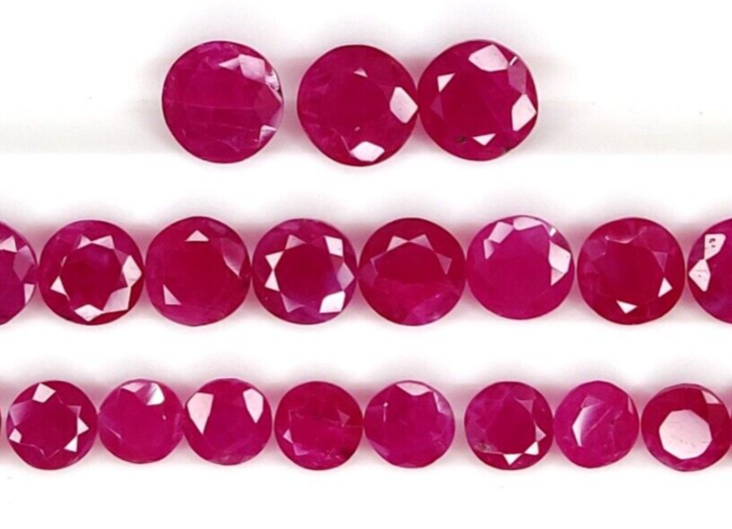 2 Pc Natural Ruby 5mm Round Shape Precious Loose Gemstones For Jewelry Making