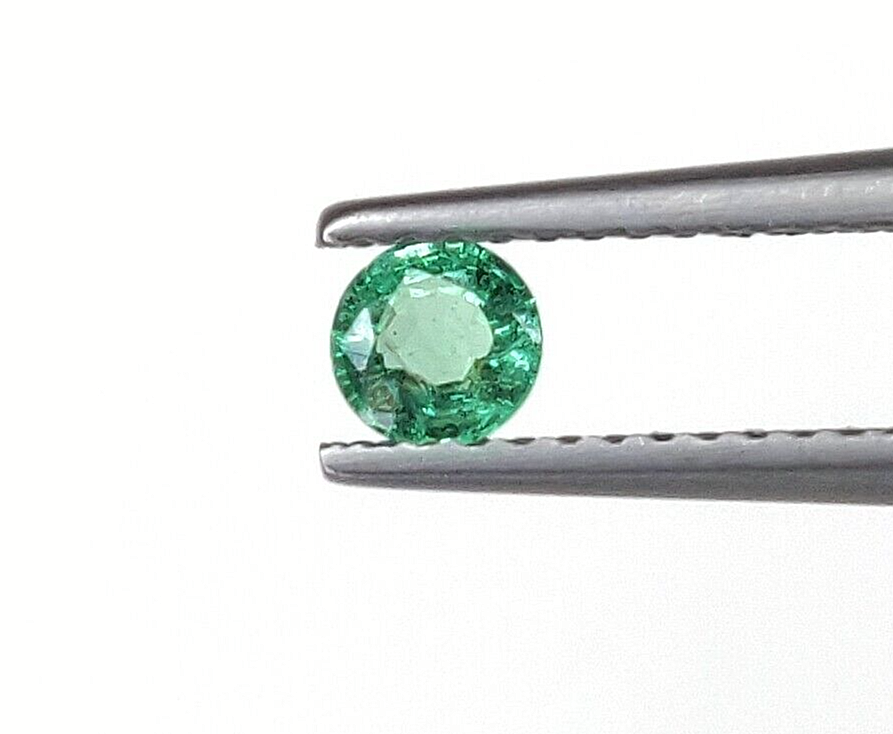 20 Pcs Natural Zambian Emerald 3.5mm Round Loose Precious Certified Gemstones