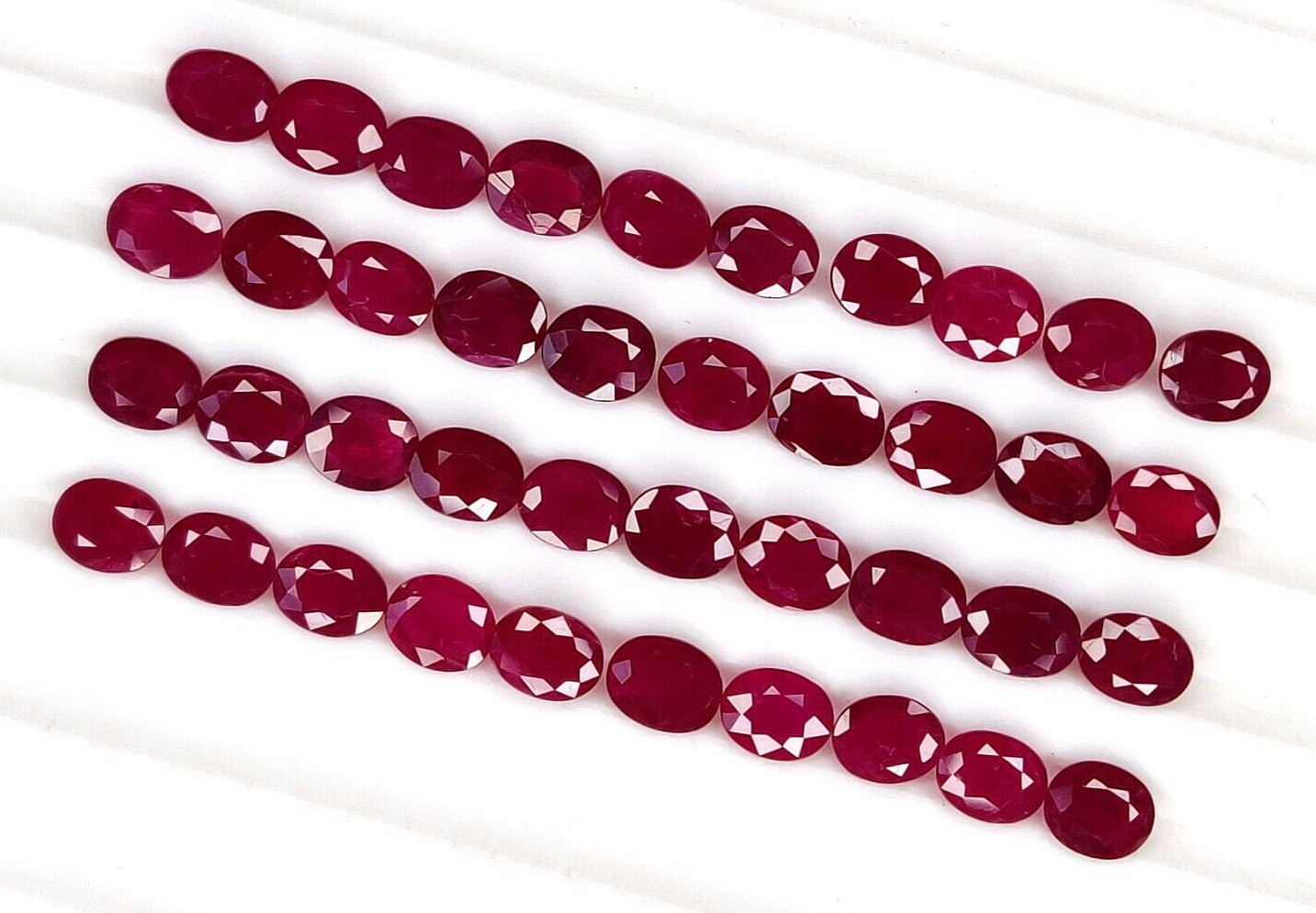 Natural Red Ruby Oval Shape 5x4mm 4 Pieces Loose Certified Precious Gemstone