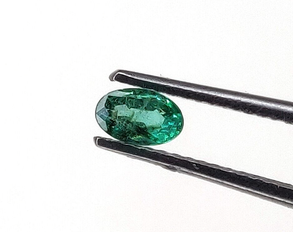 2 Pcs Natural Zambian Emerald 6x4mm Oval Precious Gemstones For Jewelry Making