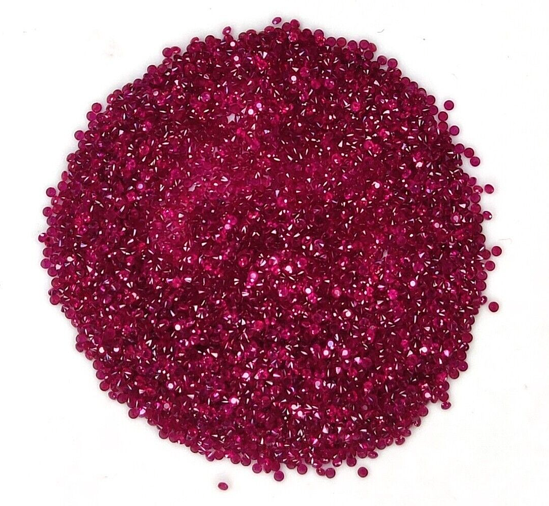 100 Pcs Natural Ruby Round Cut 1 mm Lot Calibrated Loose Gemstones