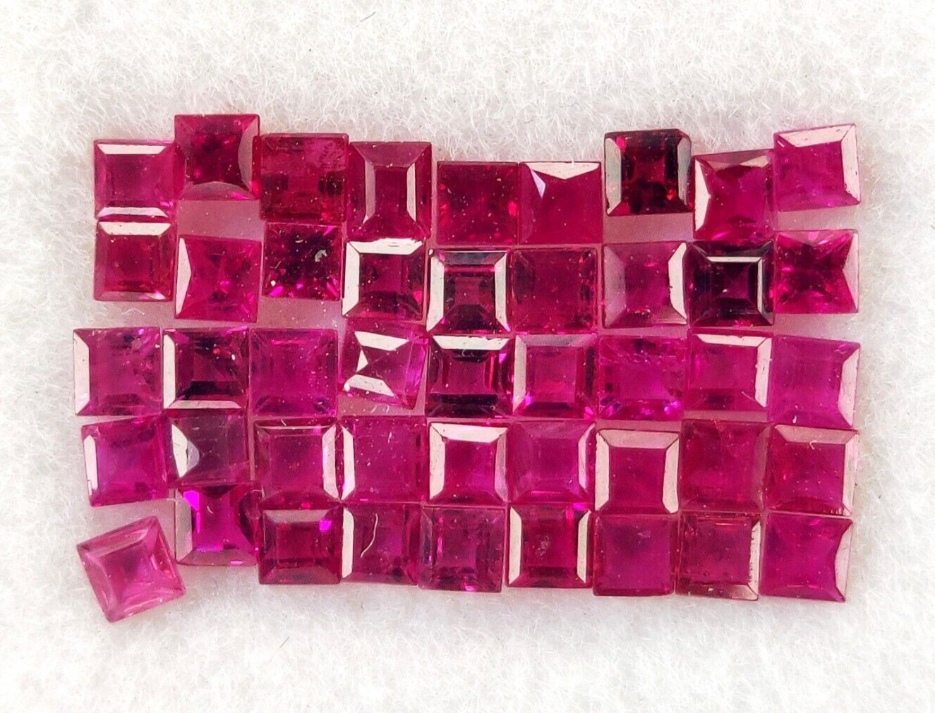 20 Pcs Natural Burma Ruby 2mm Square Shape Princess Cut Precious Loose Gemstone