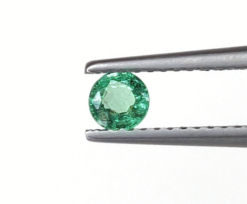 10 Pcs Natural Zambian Emerald 4mm Round Loose Precious Certified Gemstones