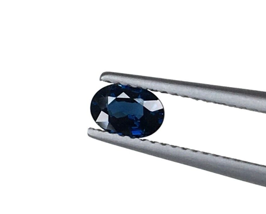 2 Pcs Natural Blue Sapphire 6x4mm Oval Loose Gemstone For Jewelry Making Gifts