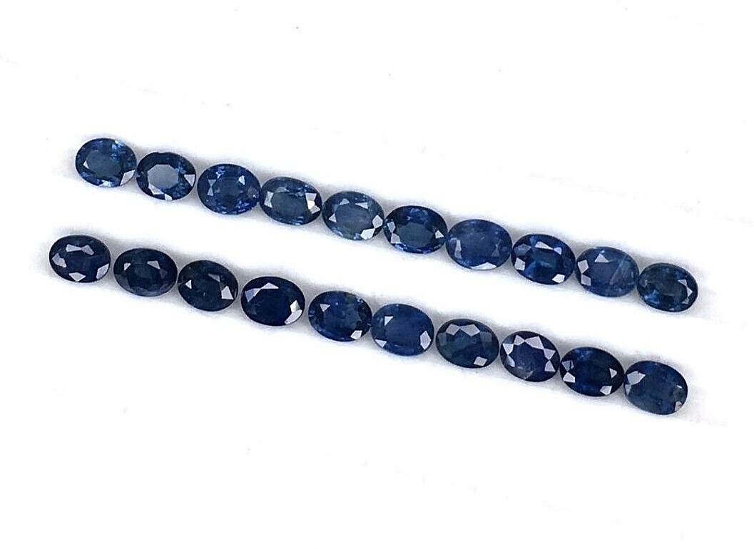 15 Pcs Natural Blue Sapphire 4x3mm Oval Shape Precious Loose Certified Gemstones