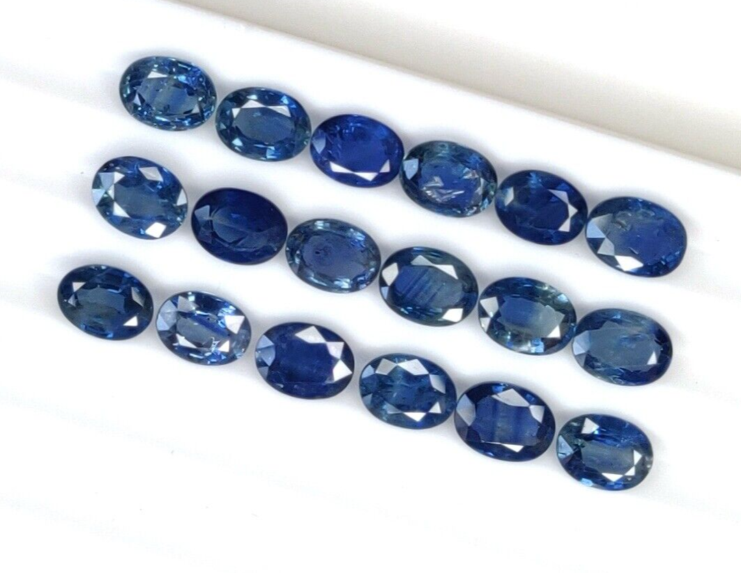 10 Pcs Natural Blue Sapphire 8x6mm Oval Shape Precious Loose Gemstone Jewelry