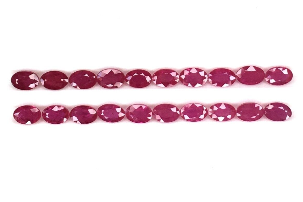 2Pcs Natural Mozambique Ruby 6x4mm Oval Precious Loose Gemstone For Jewelry Gift