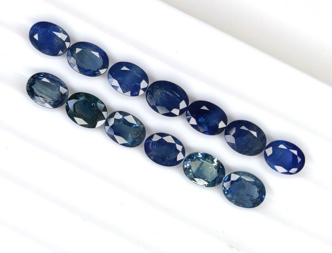 10 Pcs Natural Blue Sapphire 8x6mm Oval Shape Precious Loose Gemstone Jewelry