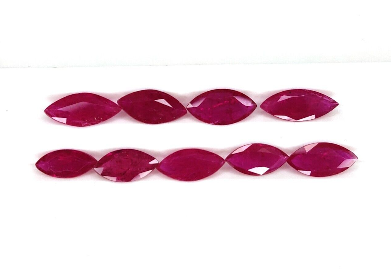 2 Pcs Natural Burma Red Ruby 8x4mm Marquise Shape Precious Loose Gemstone