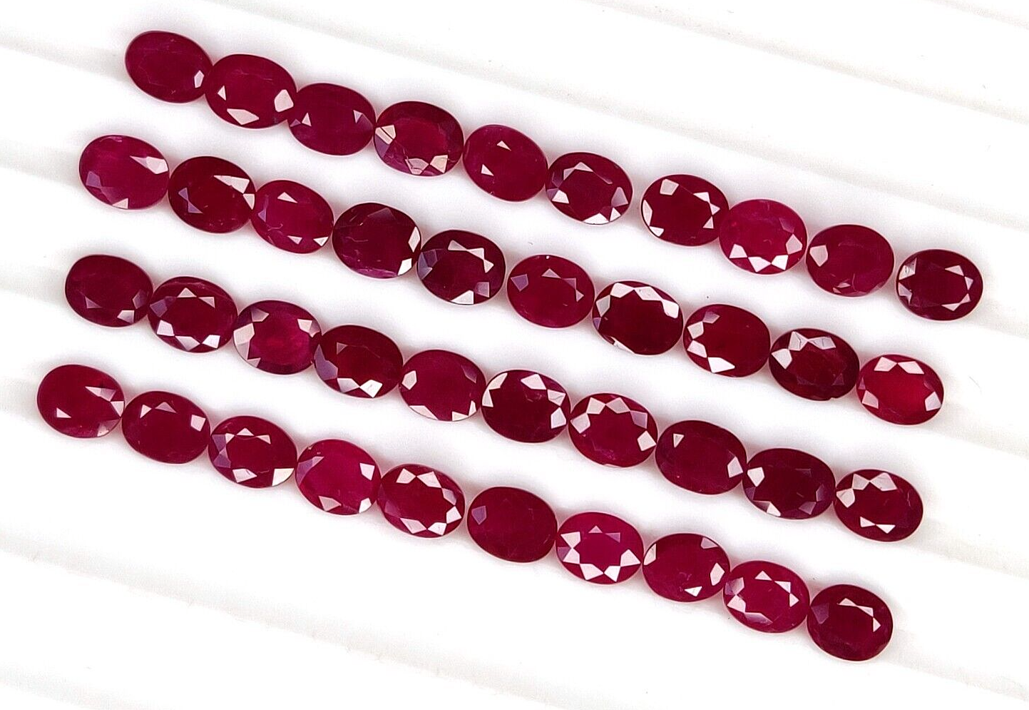 Natural Red Ruby Oval Shape 4x3mm 4 Pieces Loose Certified Precious Gemstone