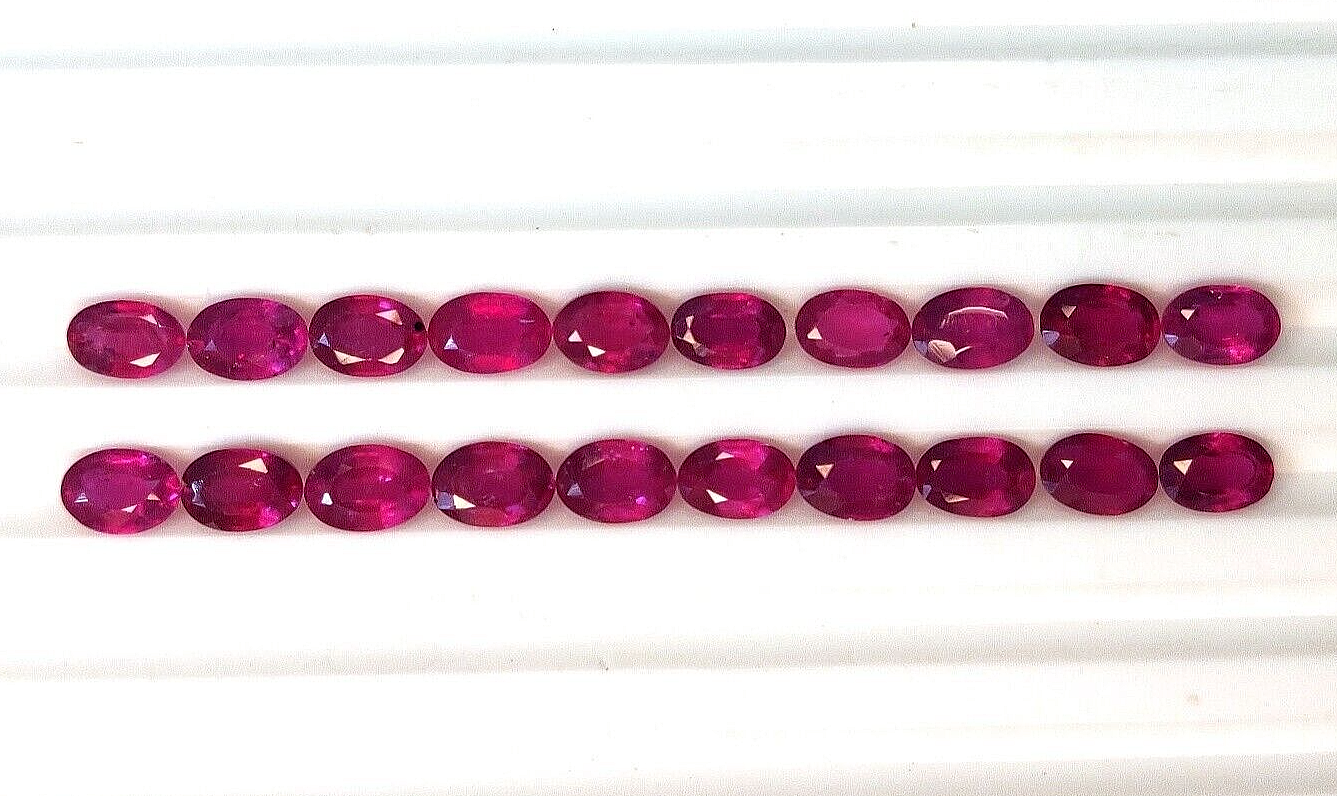 10 Pcs Natural Ruby 6x4mm Oval Shape Precious Loose Gemstones For Jewelry Making
