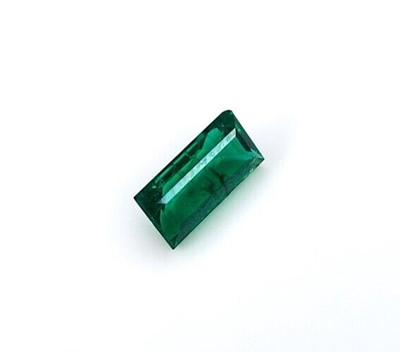 0.82cts Natural Zambian Emerald Baguette, 6x8mm, Faceted Cut and Polished loose
