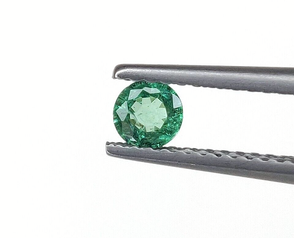 50 Pcs Natural Zambian Emerald 3.5mm Round Loose Precious Certified Gemstones