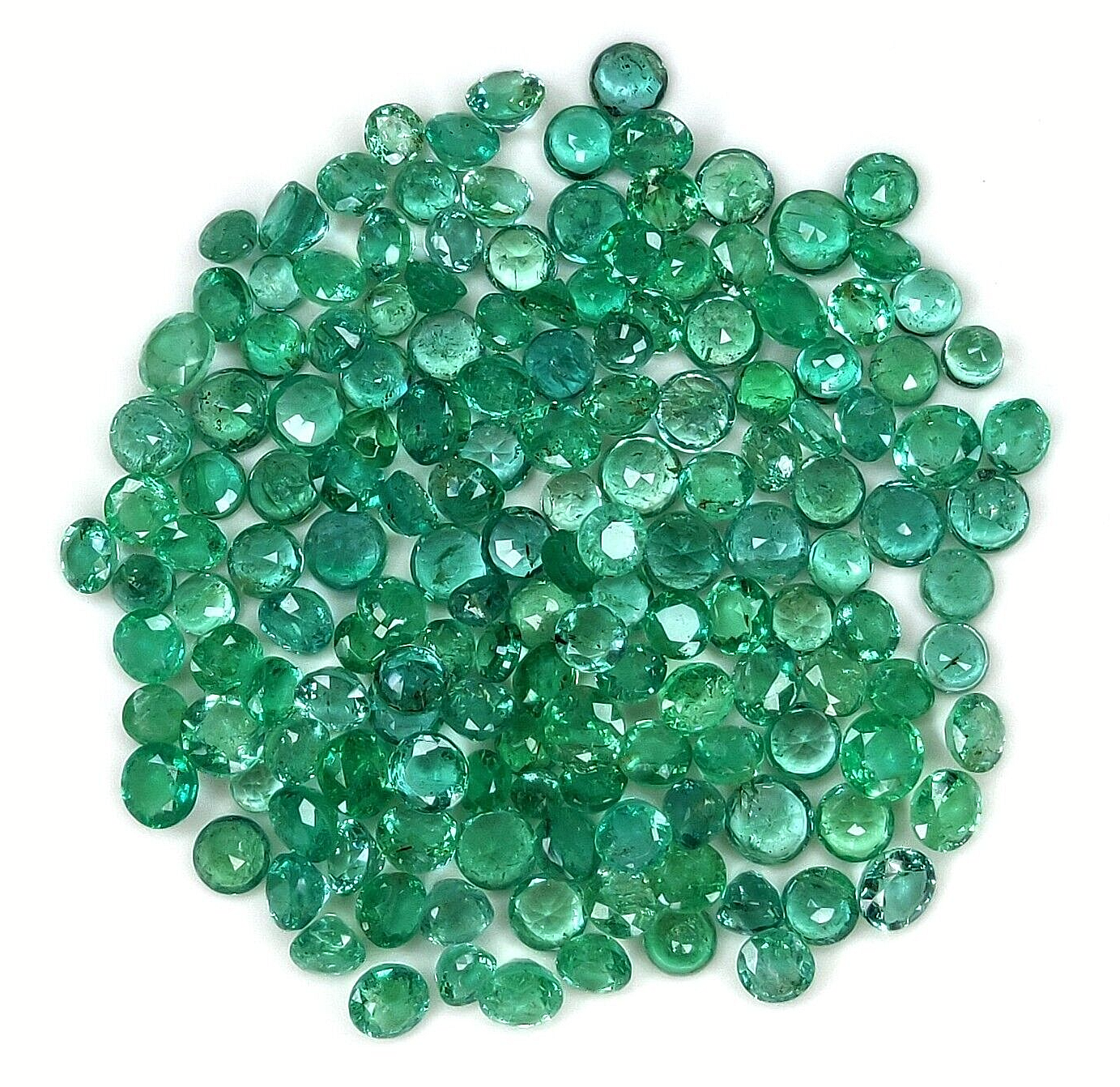 20 Pcs Natural Zambian Emerald 3.5mm Round Loose Precious Certified Gemstones
