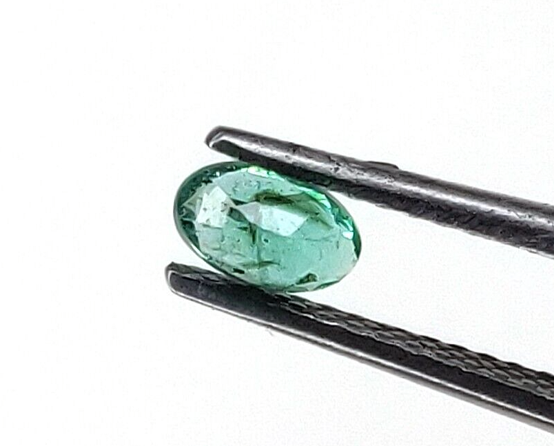 2 Pcs Natural Zambian Emerald 6x4mm Oval Precious Gemstones For Jewelry Making