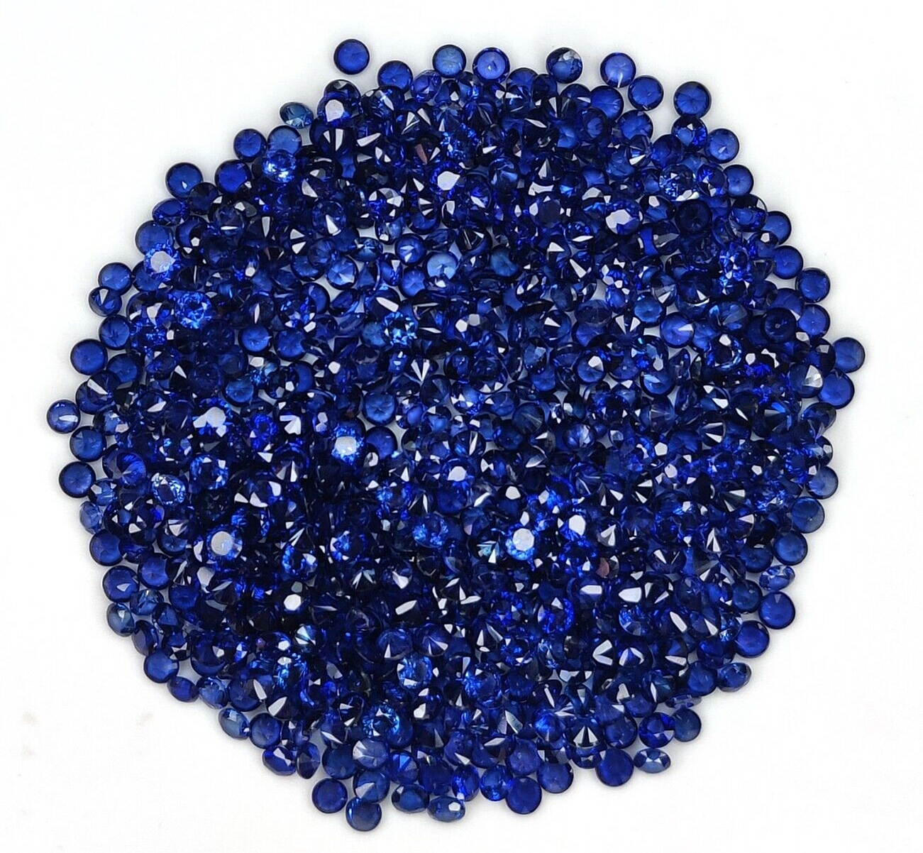 20 Pcs Natural Blue Sapphire 2.5mm Round Diamond Cut Precious Loose Gemstones