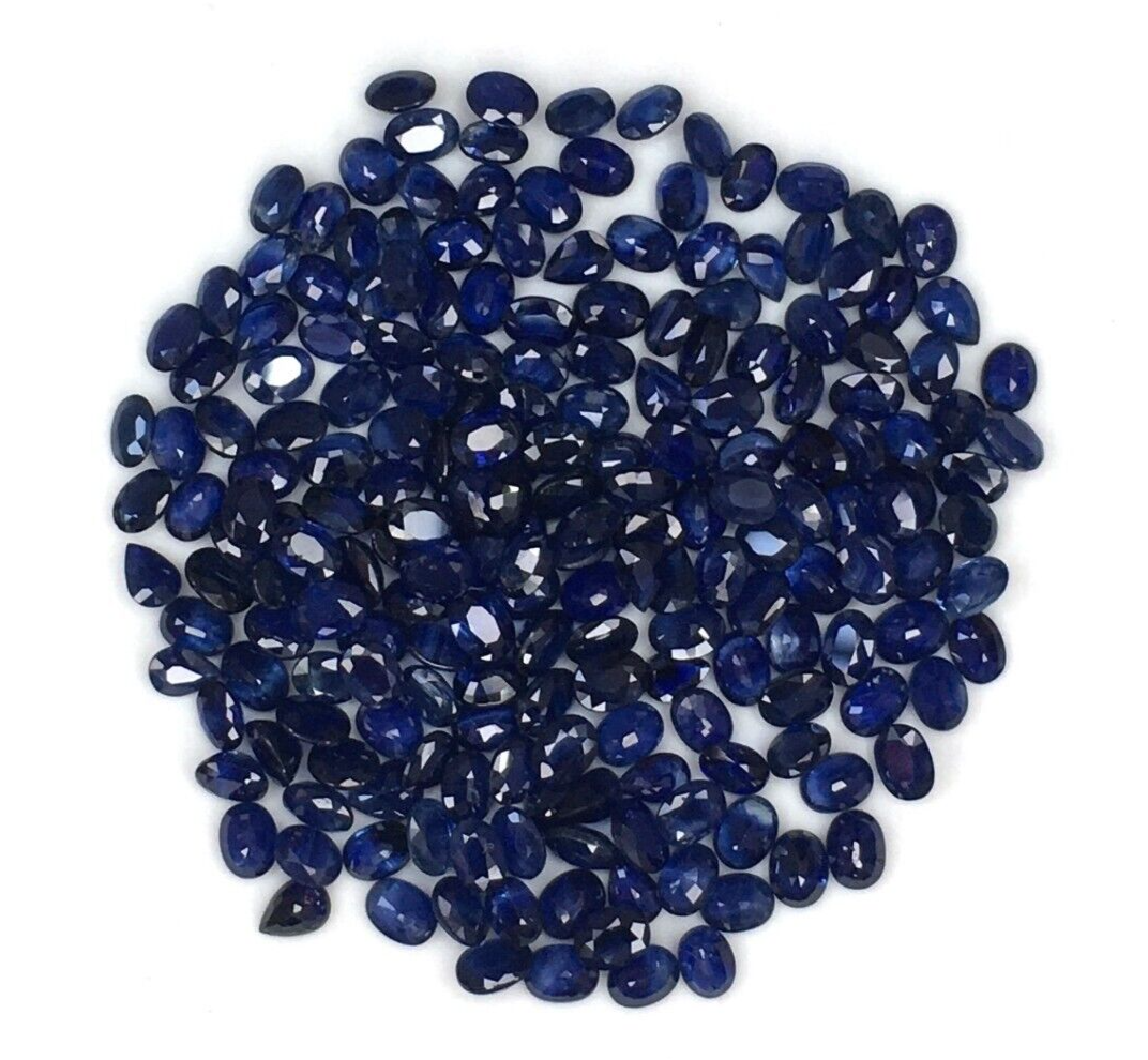 10 Pcs Natural Blue Sapphire 4x3mm Oval Shape Precious Loose Certified Gemstones