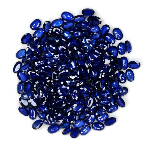 2 Pcs Natural Blue Sapphire 6x4mm Oval Shape Precious Loose Gemstones