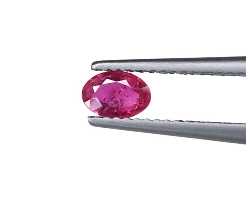 2Pcs Natural Mozambique Ruby 6x4mm Oval Precious Loose Gemstone For Jewelry Gift