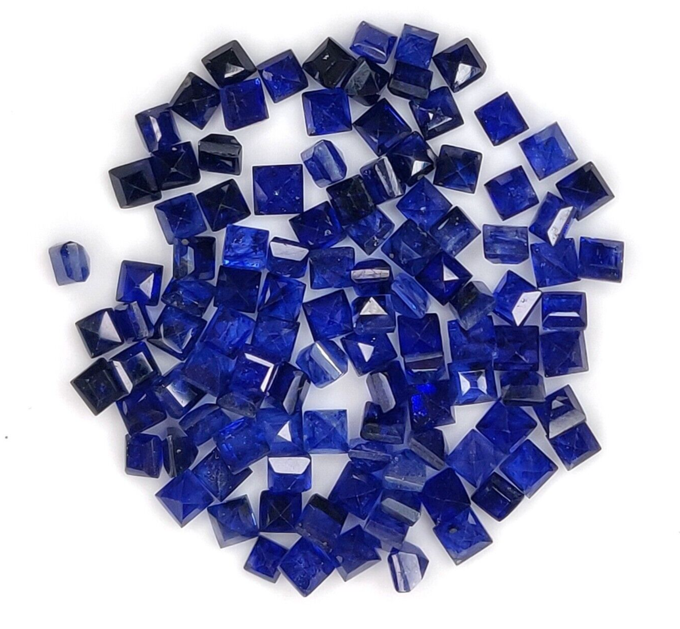 Natural Blue Sapphire Square Shape 2.5mm Precious Loose Gemstone For Jewelry