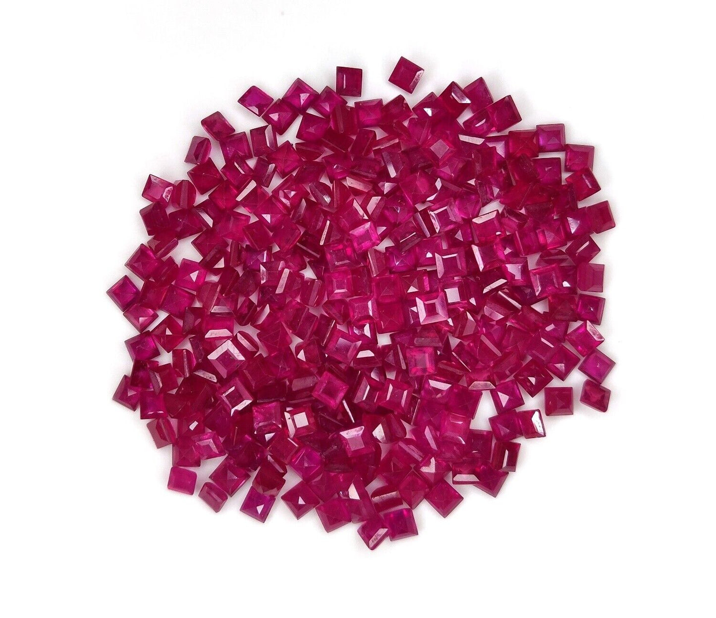 15 Pcs Natural Ruby 4mm Square Shape Precious Loose Gemstones For Jewelry Making