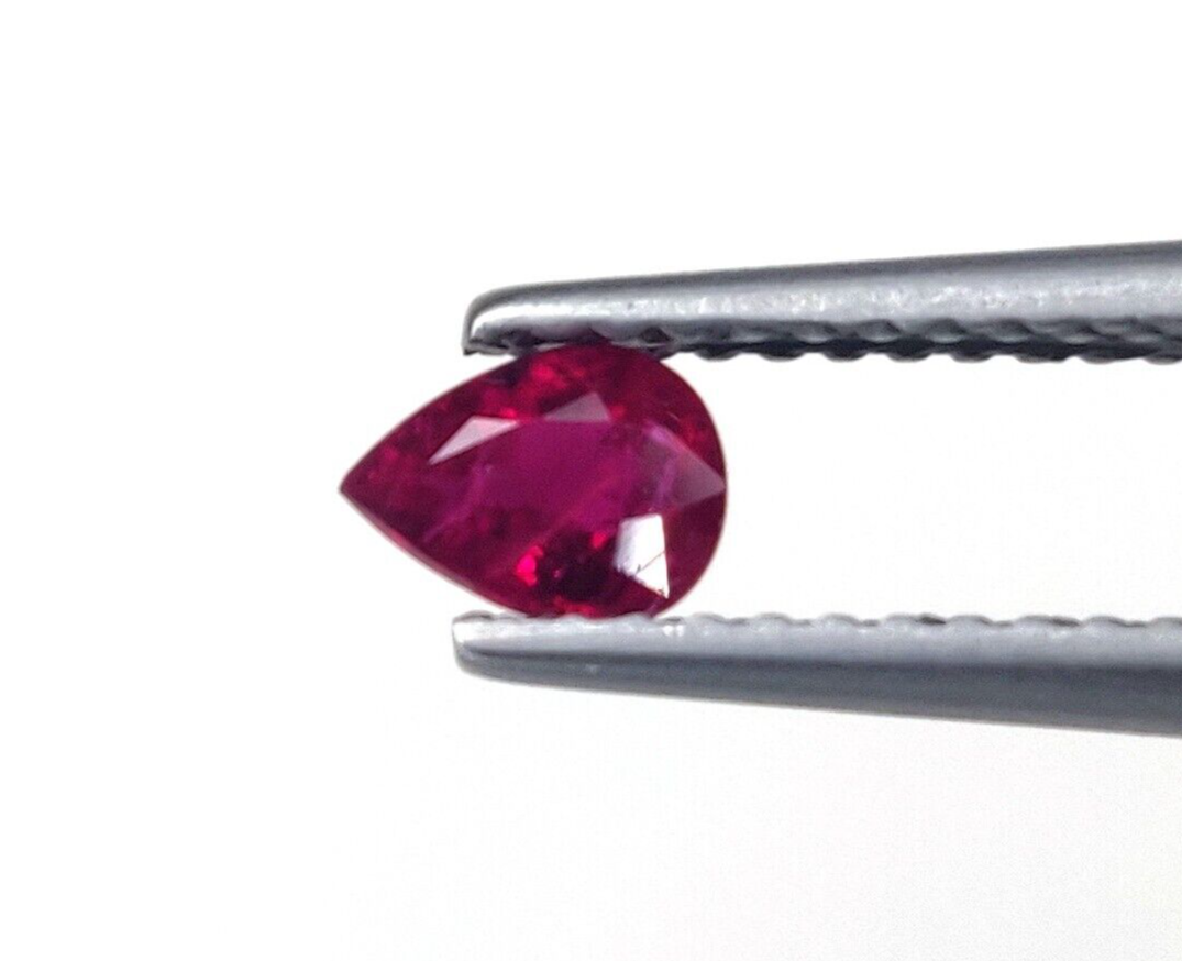 1 Pc Natural Ruby 5x4mm Pear Shape Precious Loose Gemstone For Jewelry Making
