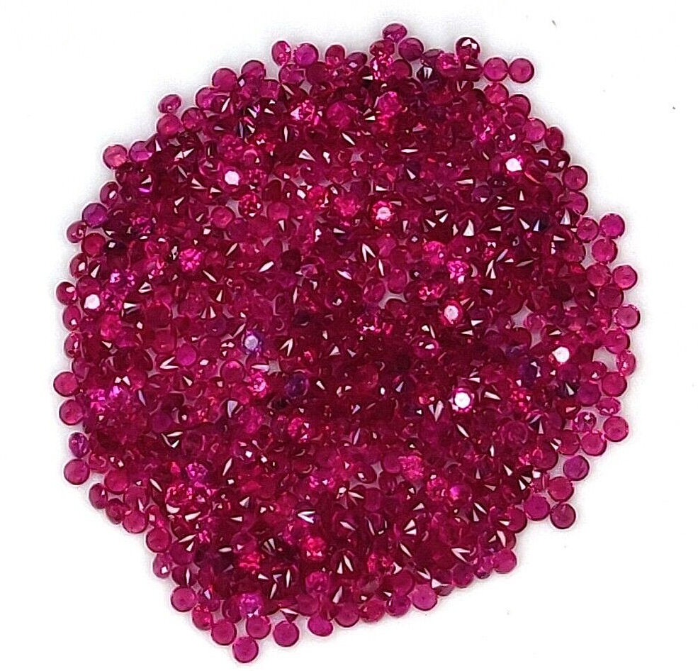 100 Pcs Natural Ruby Diamond Cut 1.3mm Lot Calibrated Precious Loose Gemstones