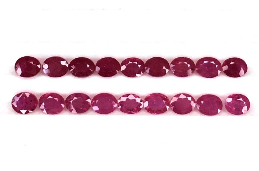 2Pcs Natural Mozambique Ruby 5x4mm Oval Precious Loose Gemstone For Jewelry Gift