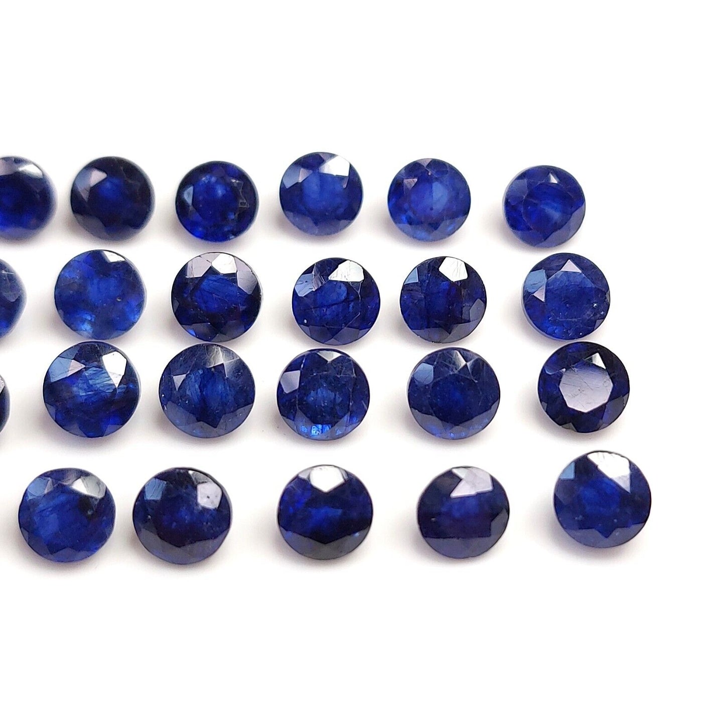 Natural Blue Sapphire 7mm Round Shape Certified Precious Loose Gemstone