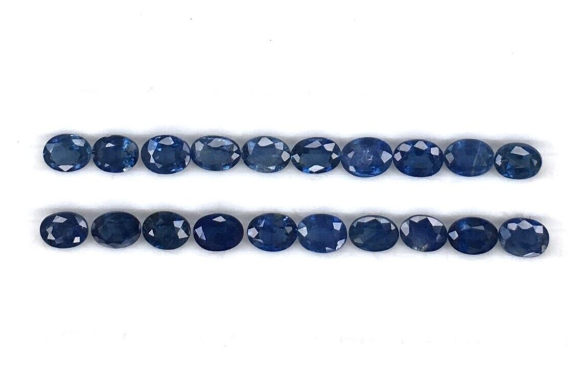 10 Pcs Natural Blue Sapphire 4x3mm Oval Shape Precious Loose Certified Gemstones