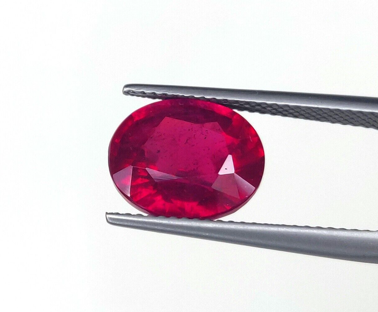 1 Pc Natural Ruby Top Quality 12x10mm Oval Shape Precious Loose Jewelry Gemstone