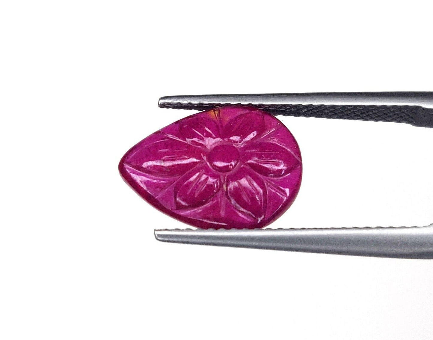 Natural Ruby Oval Pear Heart Fancy Hand Carved Flower Loose Gemstone Cabochons