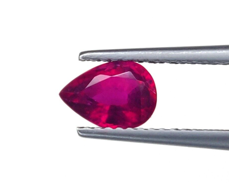 1 Pc Natural Ruby Top Quality 8x6mm Pear Shape Precious Loose Jewelry Gemstones