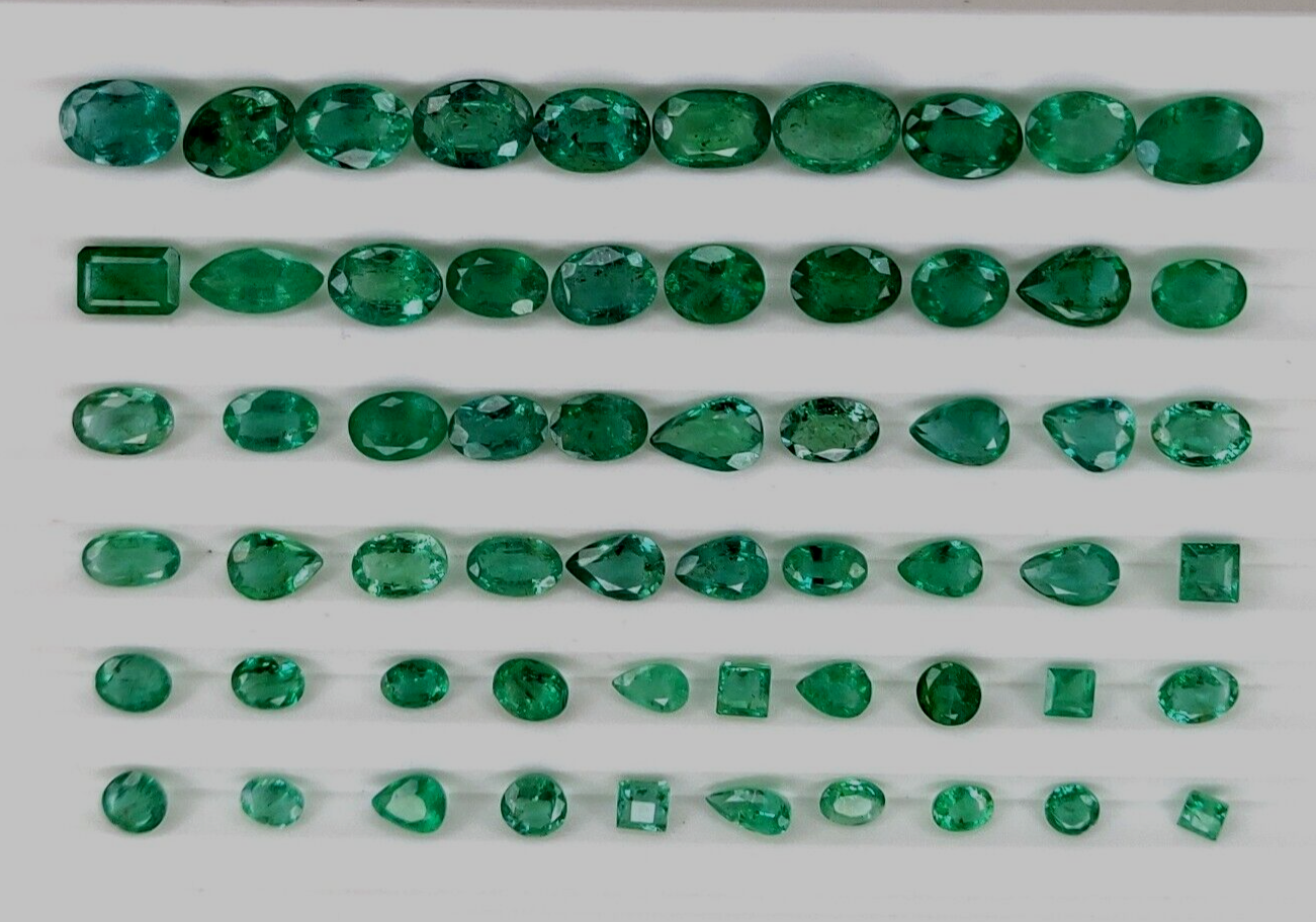 Certified Natural Emerald Mix Size Shape Precious Loose Gemstones | 49.65cts