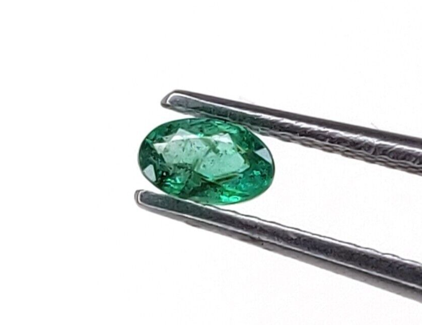 2 Pcs Natural Zambian Emerald 5x3mm Oval Precious Gemstones For Jewelry Making