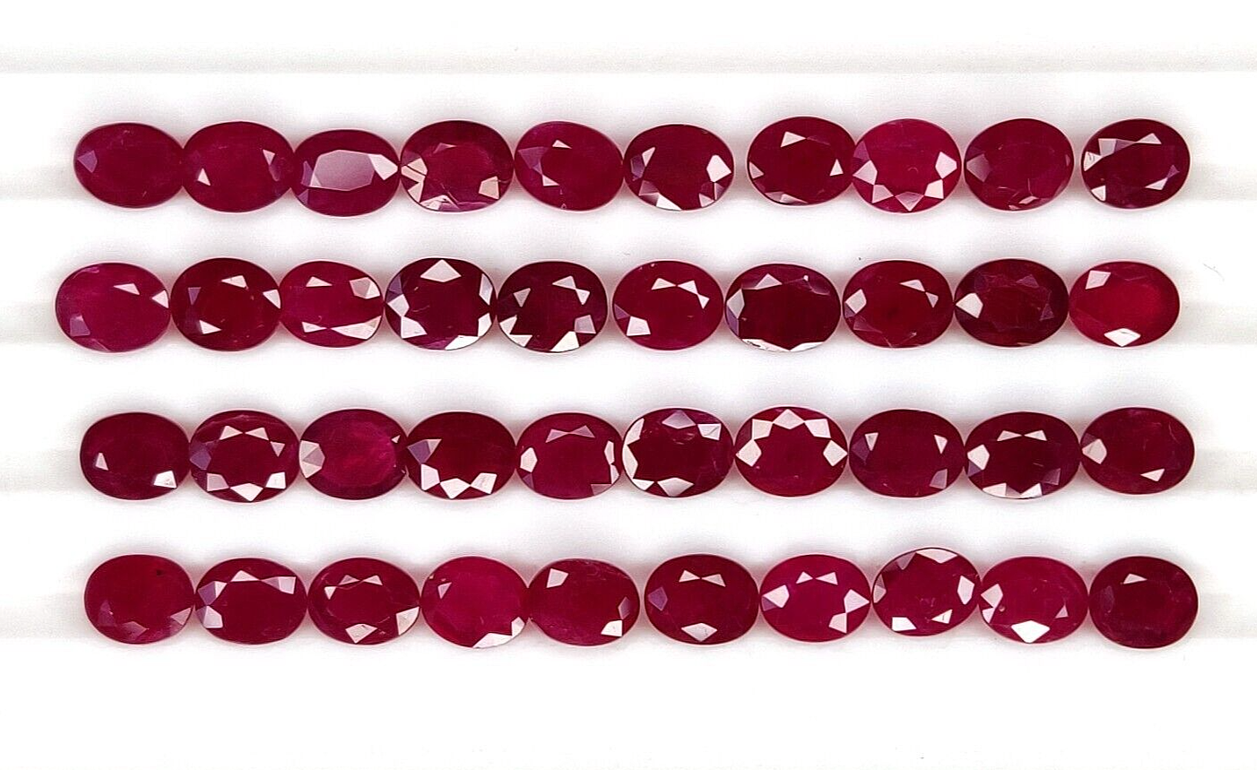 Natural Red Ruby Oval Shape 4x3mm 4 Pieces Loose Certified Precious Gemstone