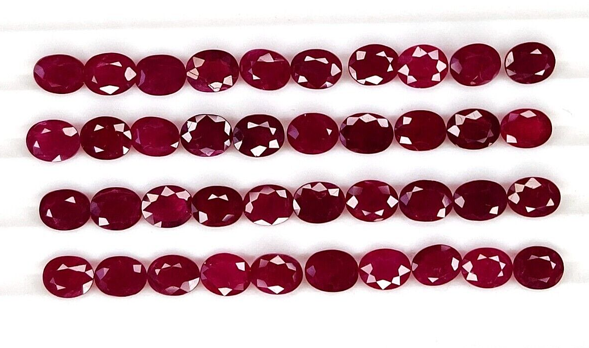 Natural Red Ruby Oval Shape 4x3mm 4 Pieces Loose Certified Precious Gemstone