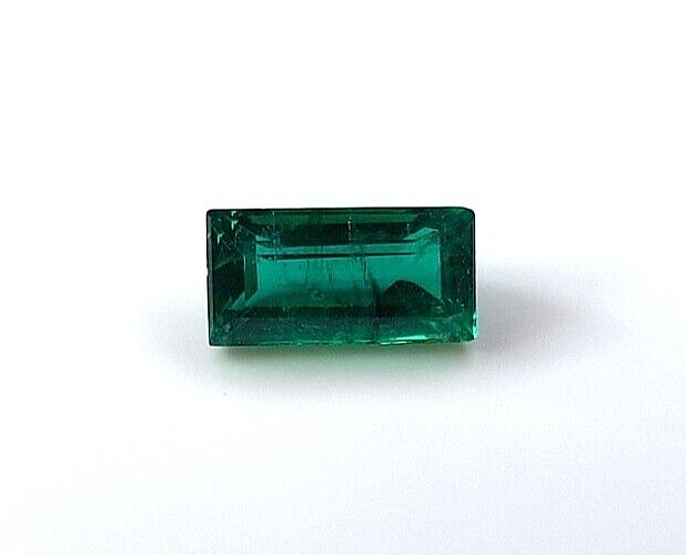 0.82cts Natural Zambian Emerald Baguette, 6x8mm, Faceted Cut and Polished loose